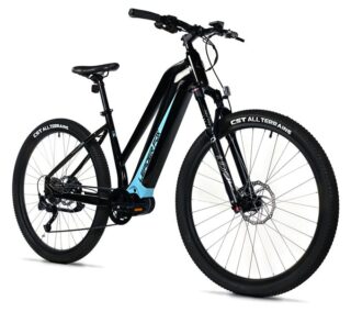 E-BIKE SWAN LADY 29", 18"-1, BLACK SHINY - blue sticker (MODEST)